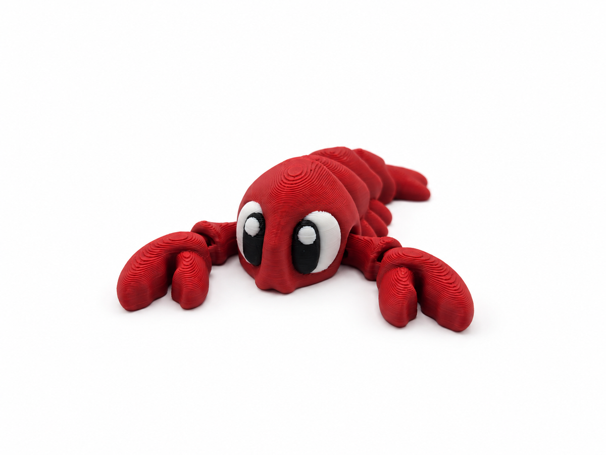 Articulated 3D Printed Lobster Toy | KIBBO Ruby Lobster